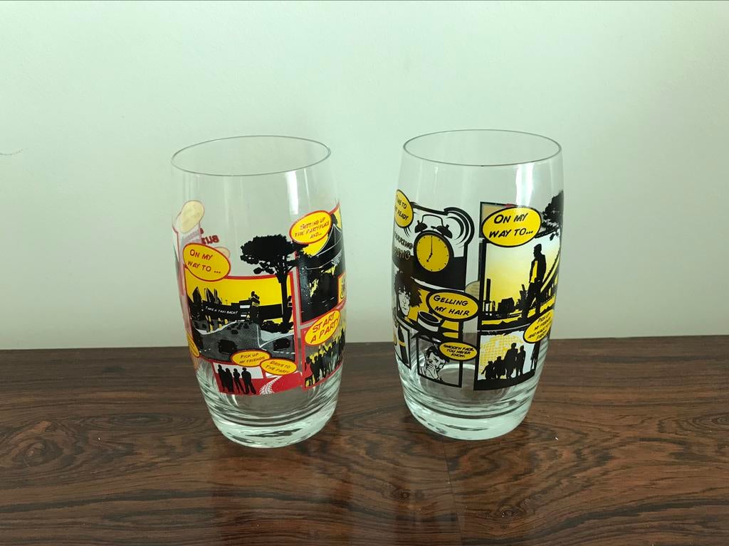 J&B Set van 2 whisky glazen leuk decor, Collections, Marques & Objets publicitaires, Enlèvement ou Envoi