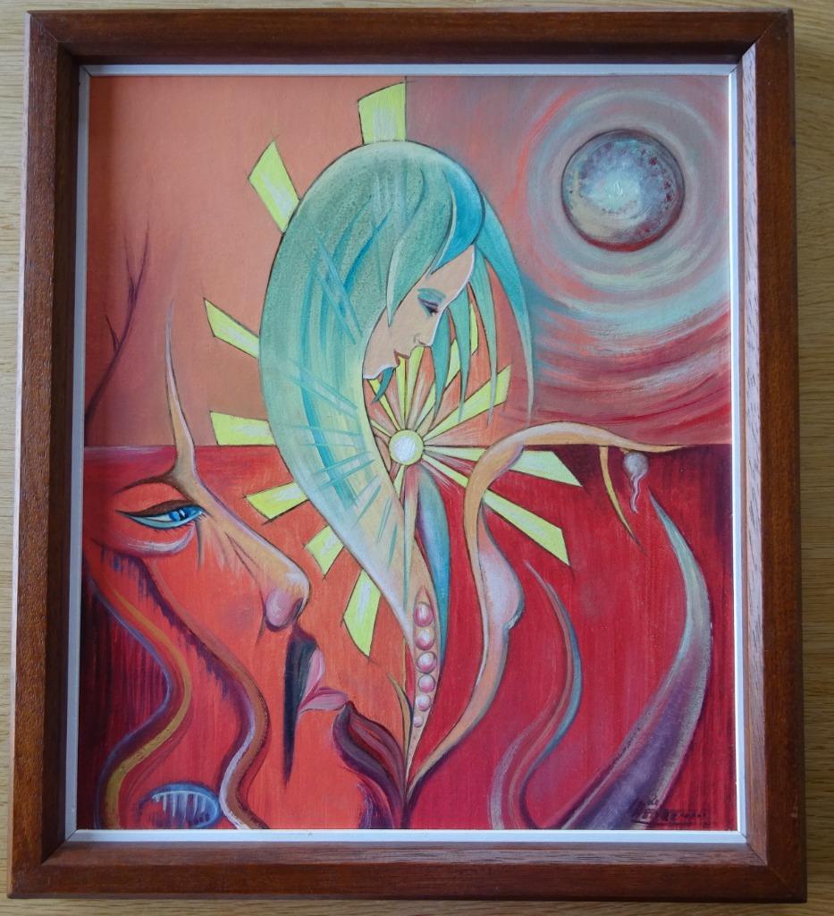 Lode Herreman, Nestwarmte, paneel, 41 x 36 cm, Enlèvement ou Envoi