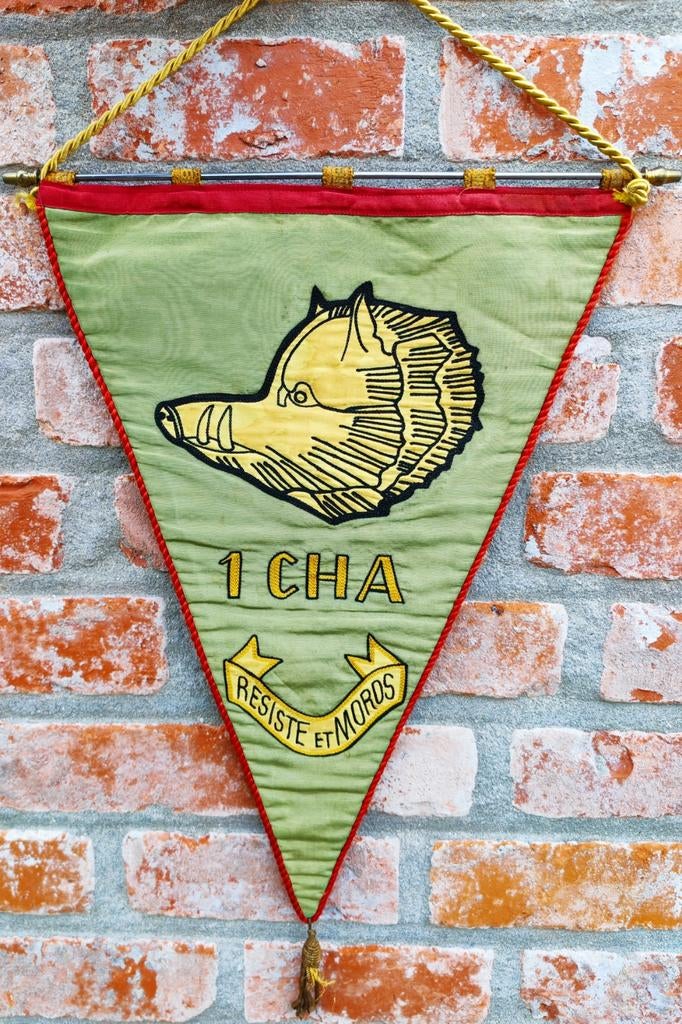 Origineel militair vaandel – 1ste  Chasseurs Ardennais, Ophalen of Verzenden, Zo goed als nieuw