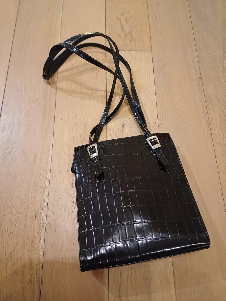 Sac à main Alberto Gozzi en cuir de serpent noir, Bijoux, Sacs & Beauté, Sacs | Sacs Femme, Enlèvement ou Envoi, Noir, Sac à main