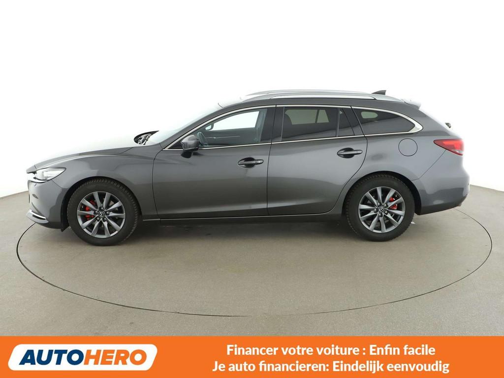 Mazda 6 2.5 Exclusive-Line (bj 2019, automaat), Auto's, Mazda, Leder, 5 deurs, 172 g/km, Zilver of Grijs