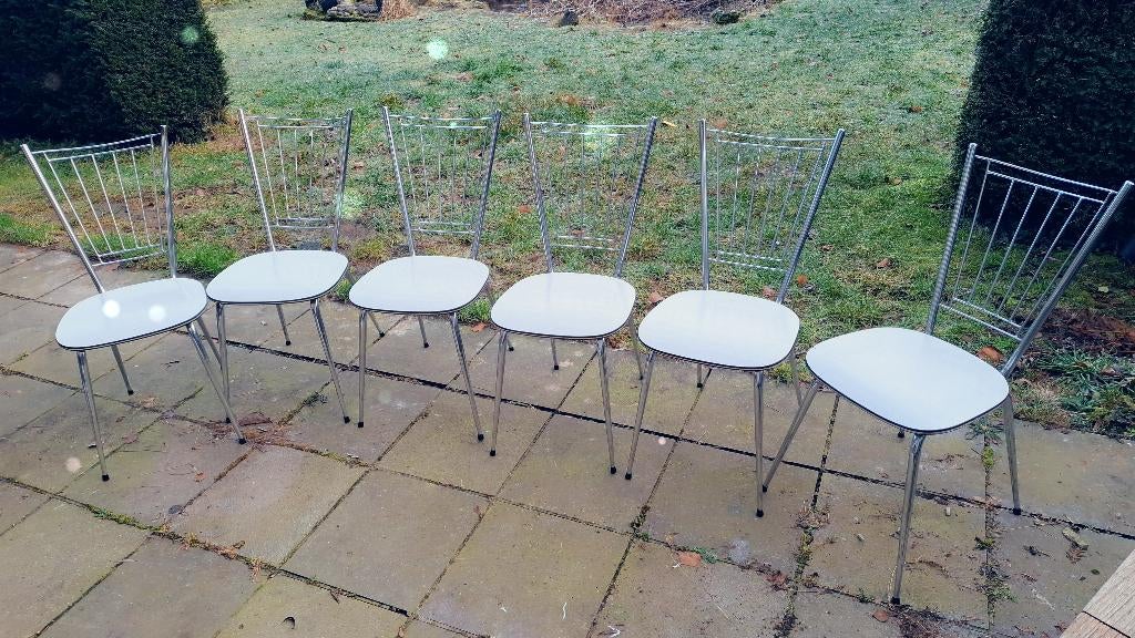 Chaise en formica, Ophalen, Gebruikt, Grijs, Vijf, Zes of meer stoelen