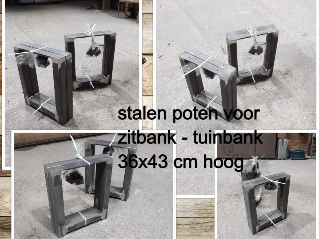 stalen bankpoten 36x43cm H - banken - salontafel - zitbank, Ophalen, Tafelpoot, Minder dan 50 cm, Nieuw