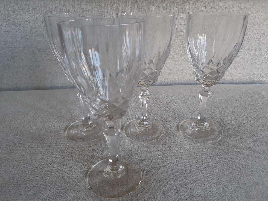 Vier kristallen wijn glazen Cristal d'Arques, Ophalen of Verzenden