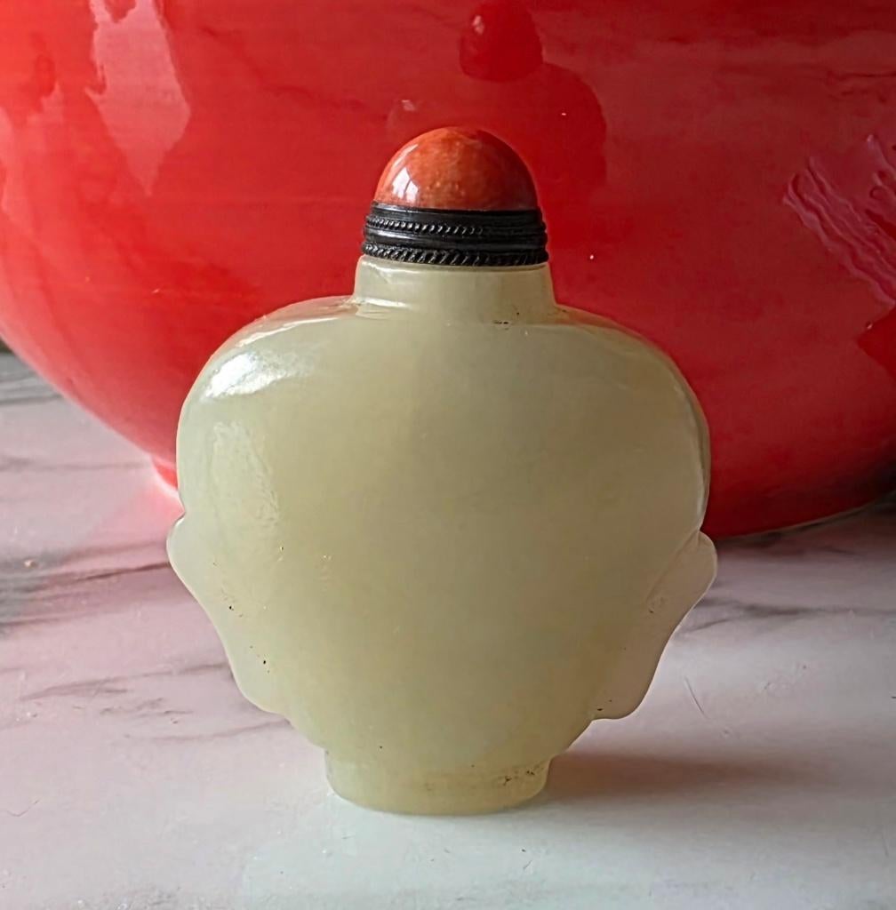 Snuifflesjes /Stempel /Snuff bottle - in Jadeiet/jade., Verzamelen, Ophalen of Verzenden