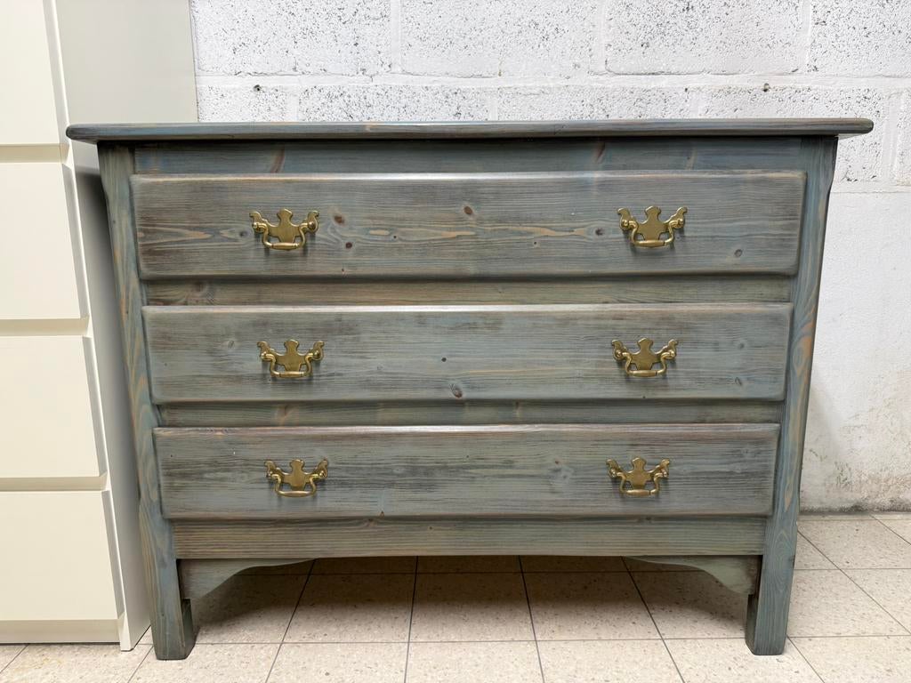 Commode en bois 3 tiroirs - 102 x 46 x 78 cm, 3 ou 4 tiroirs, 25 à 50 cm, Moins de 100 cm, 100 à 150 cm