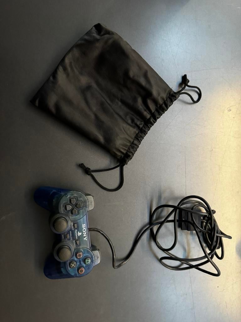 Sony PS2 controller doorzichtig blauw, Ophalen, Zo goed als nieuw, Blauw