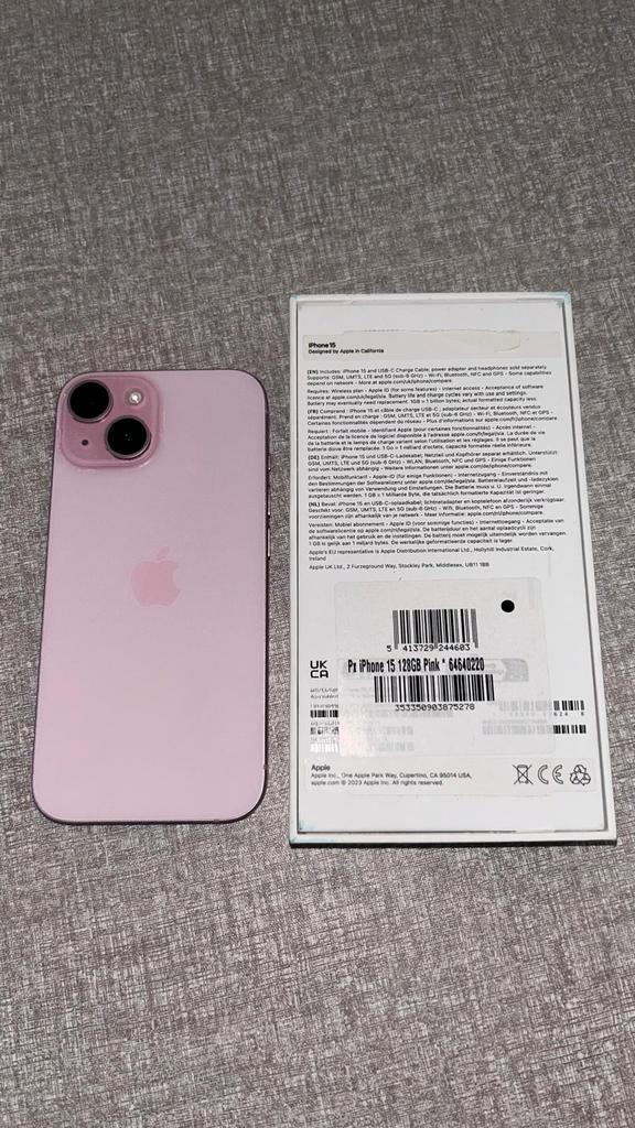 iPhone 15 – 128 GB – PInk – État impeccable, Enlèvement, 128 GB, IPhone 15