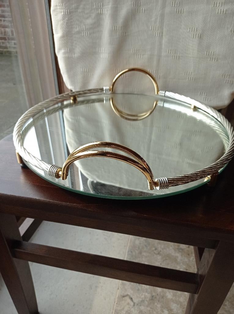 Vintage spiegel dienblad / cocktailblad, Huis en Inrichting, Woonaccessoires | Dienbladen, Ophalen, Gebruikt