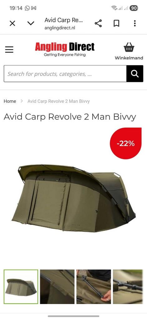 Avid revolve 2 man bivy met klein mankementje, Ophalen