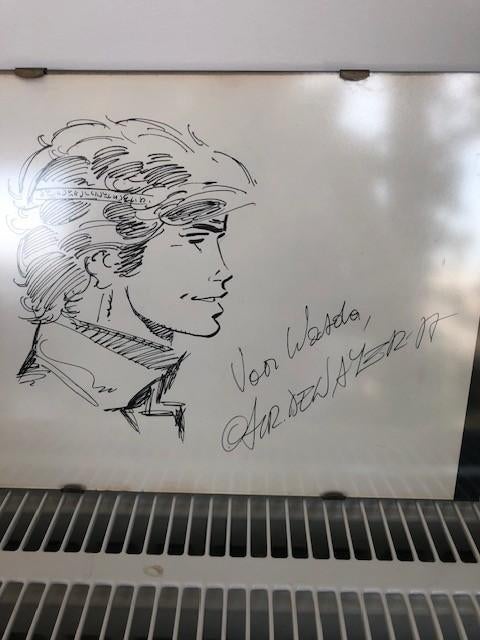 Dessin d'ALAIN CHEVALIER signé CHRISTIAN DENAYER 30X20, Livres, Enlèvement