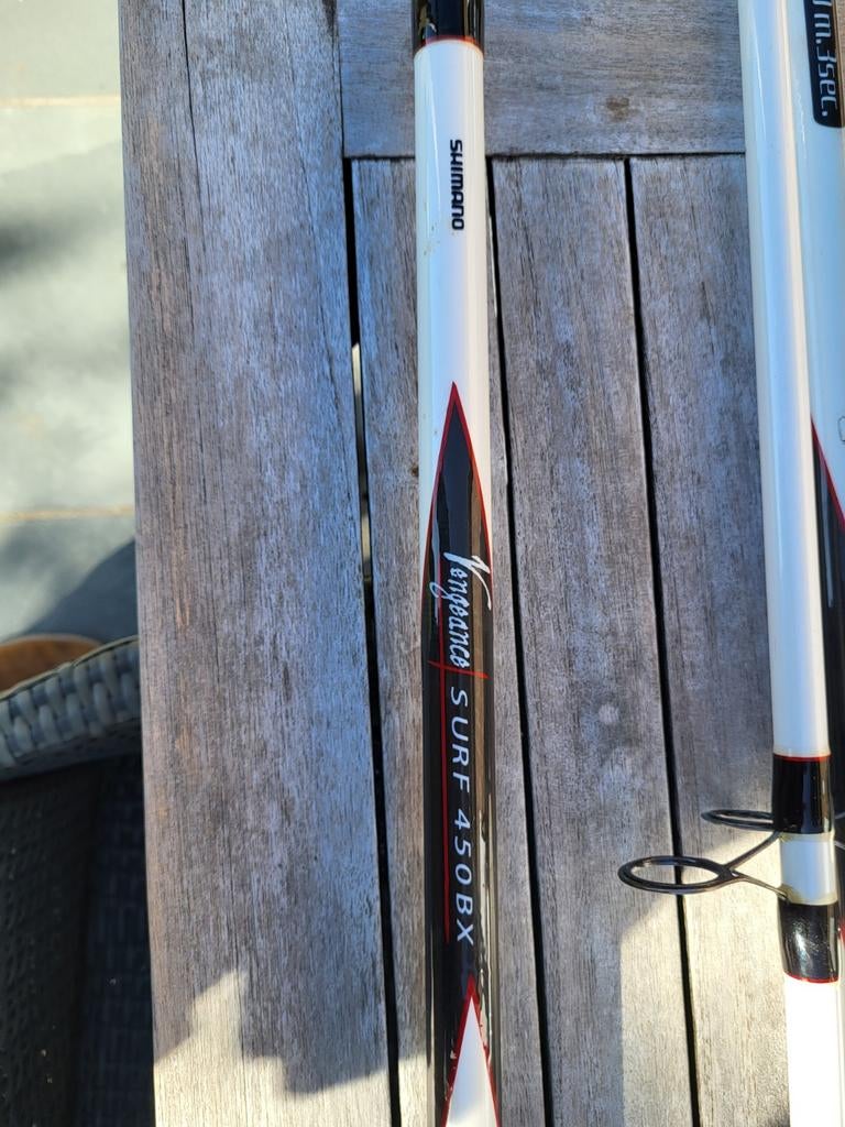 2 Strandstokken shimano bx 4.5 meter, Watersport en Boten, Ophalen