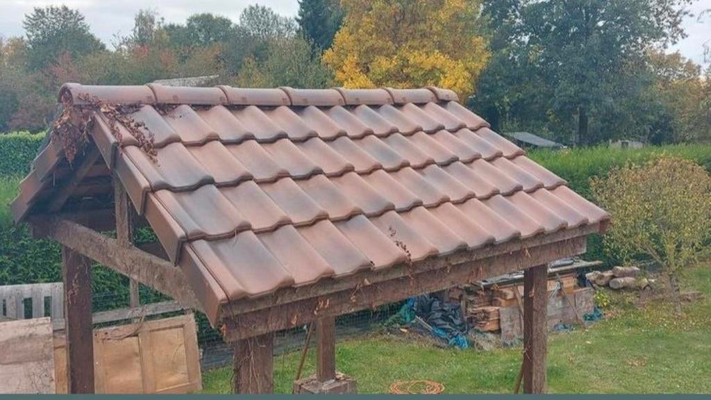 Lot de 68 tuiles vernies en terre cuite Bish/Seltz 456, Enlèvement