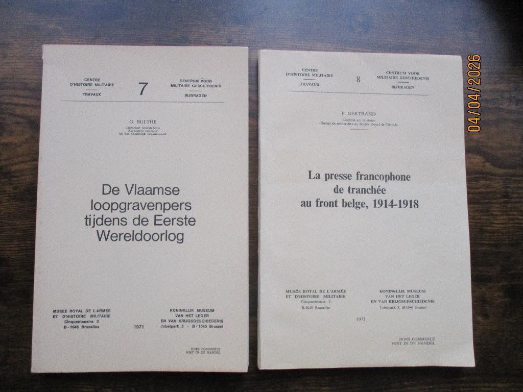 Loopgravenpers WO1. BXL 1971, Verzamelen, Militaria | Algemeen, Verzenden