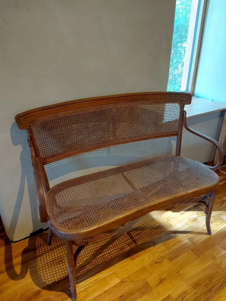 Houten bank thonetstijl antiek, Antiek en Kunst, Ophalen