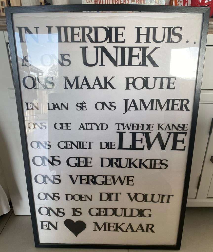 Cadre avec adage, Enlèvement, Utilisé