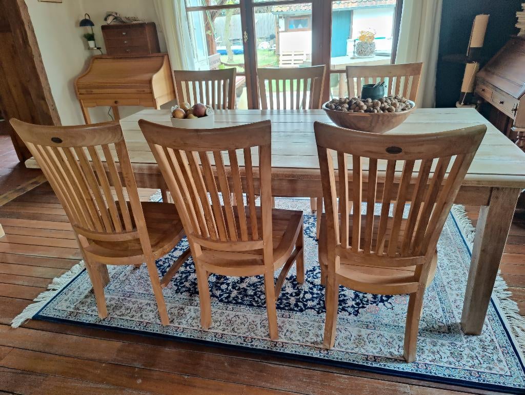 Teak meubel stoelen, Huis en Inrichting, Stoelen, Ophalen, Zo goed als nieuw, Bruin, Hout