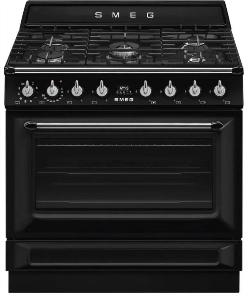 Smeg gasfornuis TR90 zwart Victoria reeks, Elektronische apparatuur, Fornuizen, Ophalen