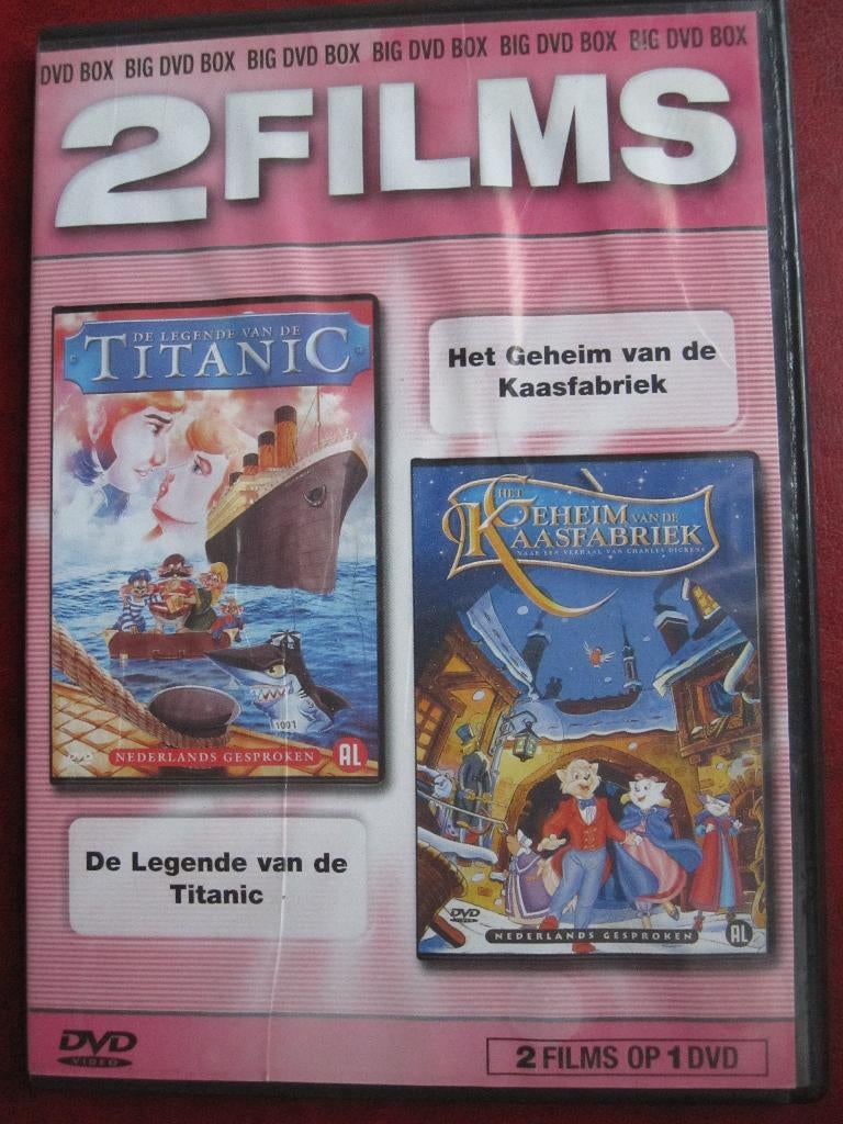 De legende van de Titanic + Het geheim van de kaasfabriek, Cd's en Dvd's, Dvd's | Tekenfilms en Animatie, Zo goed als nieuw, Amerikaans