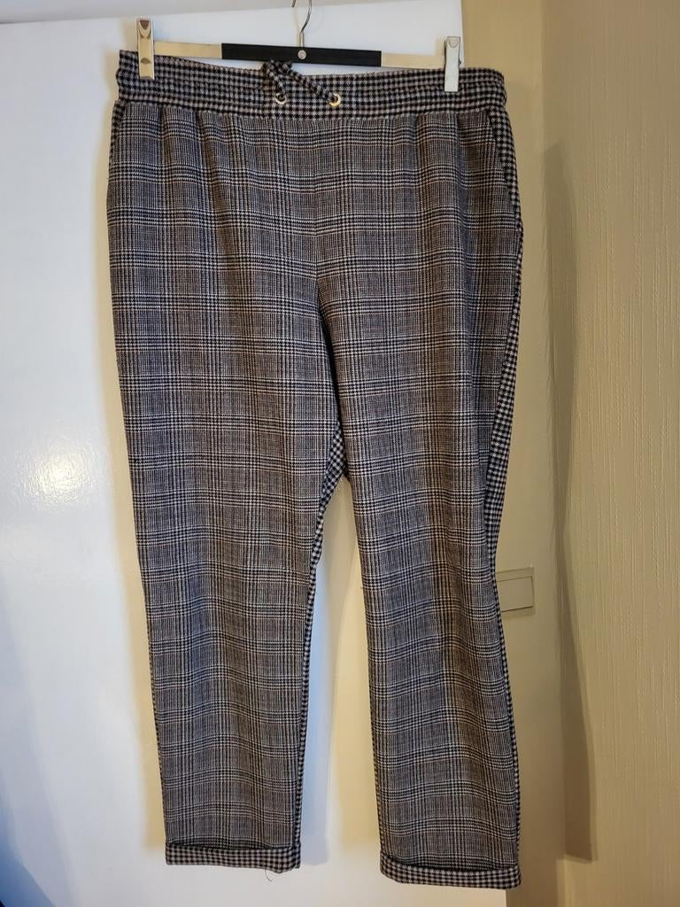 7/8ste geruite damesbroek Caroline Biss mt 44 als nieuw, Ophalen of Verzenden, Beige