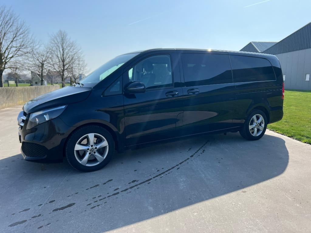 Mercedes V220 Extralang DC LEDER*GPS 24M GARANTIE, Achterwielaandrijving, 4 cilinders, 2000 kg, Zwart
