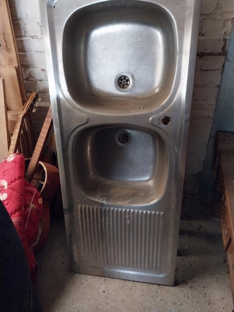 Inox spoelbak, Huis en Inrichting, Keuken | Keukenelementen, Ophalen, Gebruikt, Minder dan 100 cm