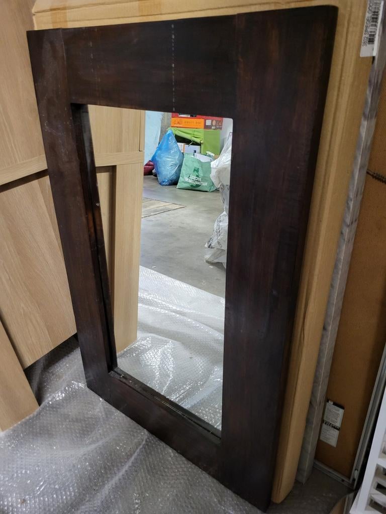 Miroir avec cadre en bois neuf, Antiek en Kunst, Ophalen