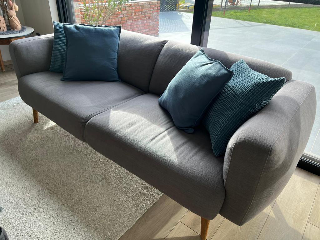 Zetel lichtgrijs, Ophalen, Driepersoons, 75 tot 100 cm, Zo goed als nieuw