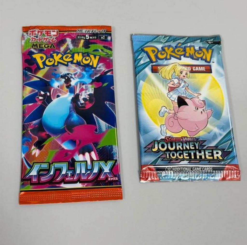 2 Pokemon boosters set – Japanse Inferno X + Journey pakjes, Hobby en Vrije tijd, Verzamelkaartspellen | Pokémon, Nieuw, Booster