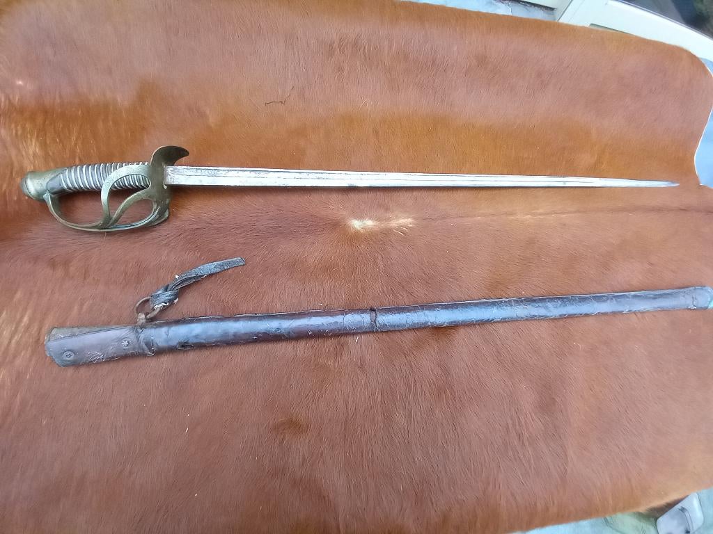 Sabre français, officier de cavalerie, modèle M1822/82, Collections, Enlèvement ou Envoi, Armée de terre, Épée ou sabre
