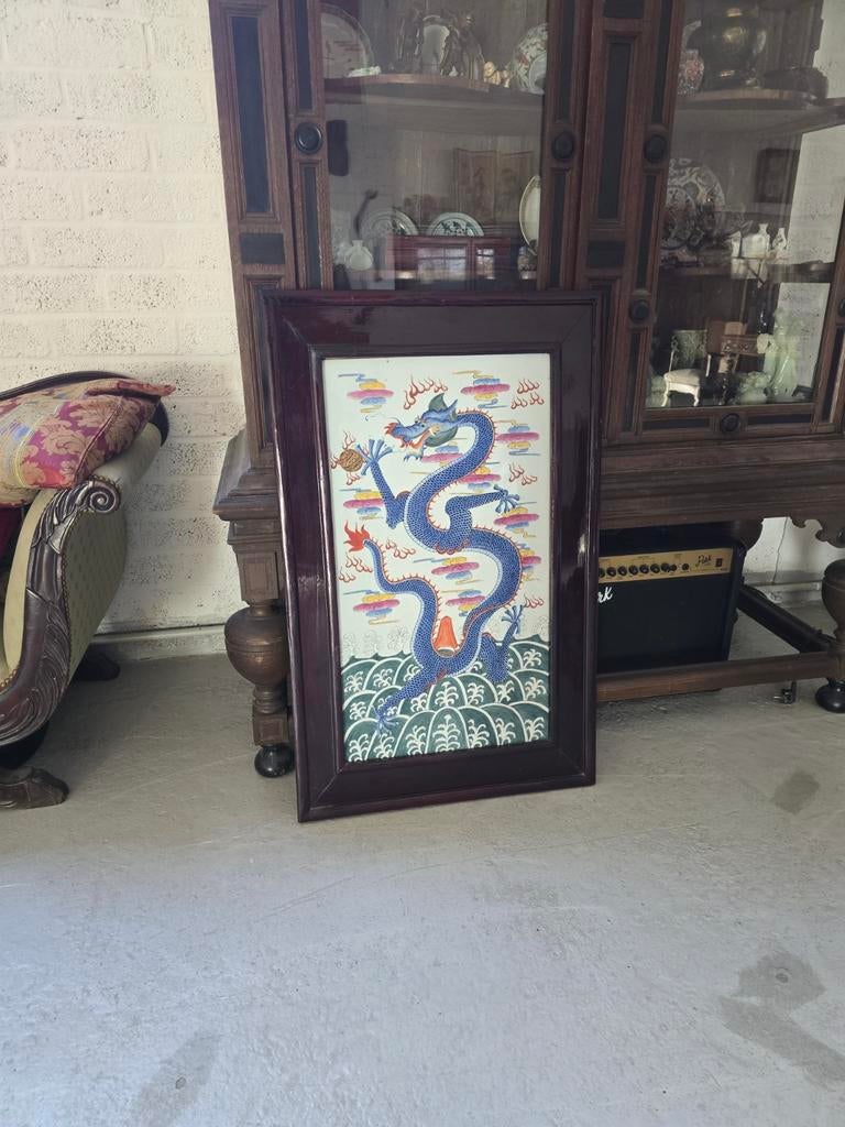 Plaque ancienne en porcelaine chinoise, Enlèvement