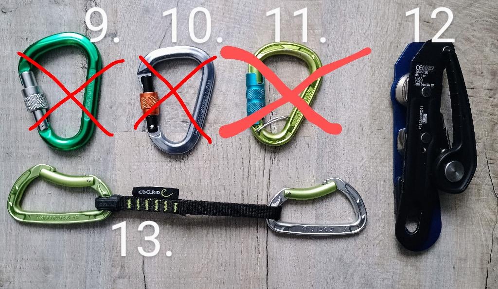 Musketon, karabiners, slings, klim accessoires. Nieuw/gebrui, Ophalen of Verzenden, Zo goed als nieuw, Klimsport-accessoire