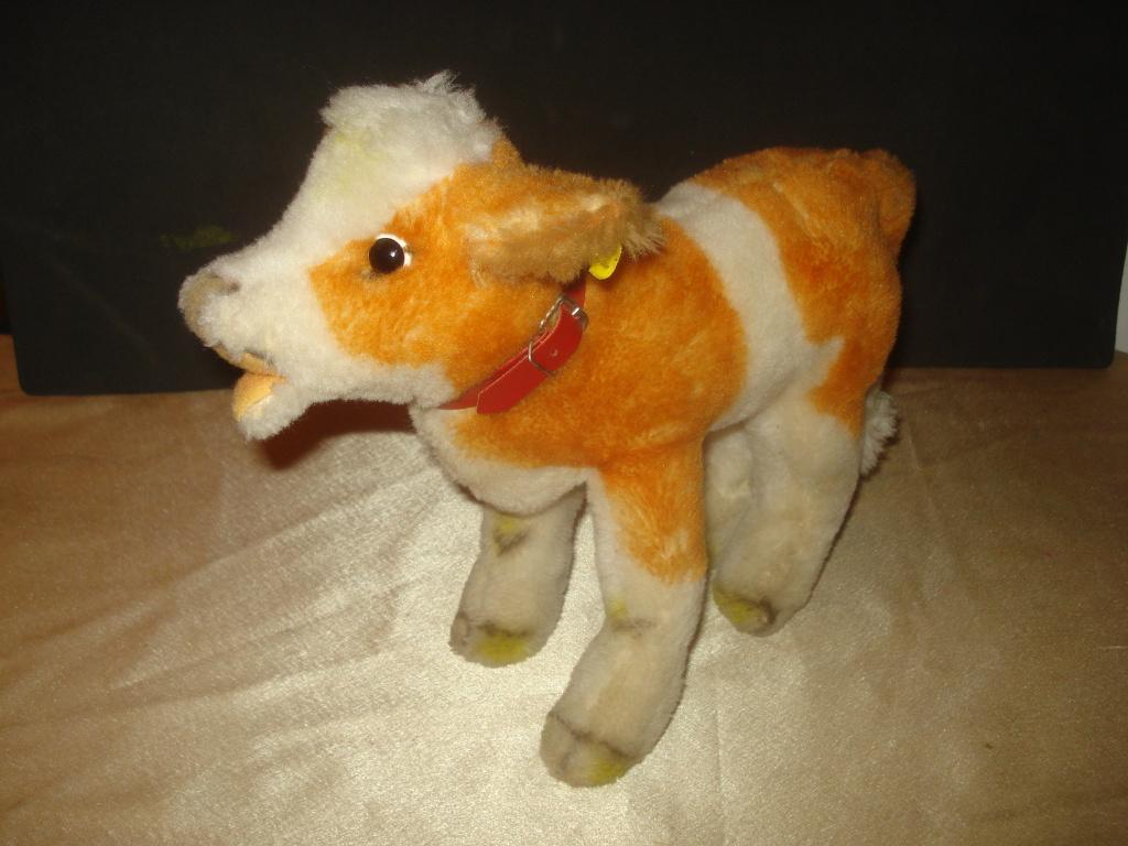 STEIFF Ancien Veau 29 cm de Long Années 60-70 Très Bon Etat, Collections, Ours & Peluches, Enlèvement ou Envoi, Comme neuf, Autres types