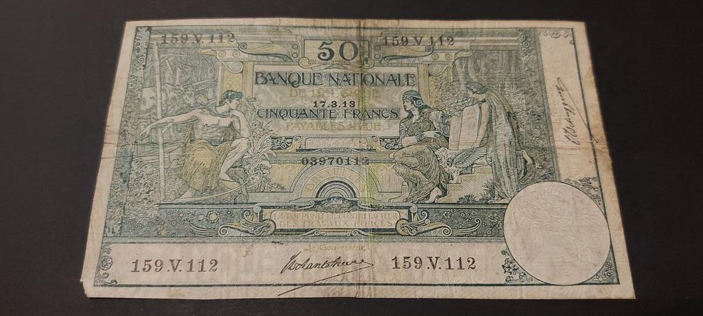 50 Francs 1913 Montald / Zeldzaam !, Enlèvement ou Envoi, Billets en vrac