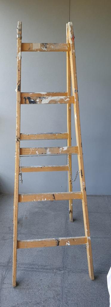 Houten dubbeltrap merk ZARGES, Ophalen