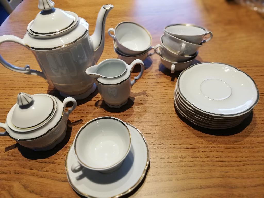 koffieservies porcelaine de Baudour van cerabel, Antiek en Kunst, Ophalen