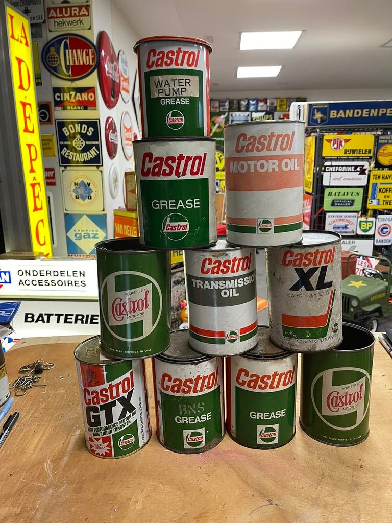 Lot bidons d'huile Castrol, Collections, Enlèvement ou Envoi, Utilisé, Autre, Autres marques