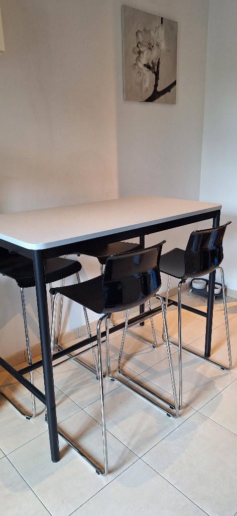 Ensemble table haute et 4 chaises IKEA, Enlèvement, Comme neuf