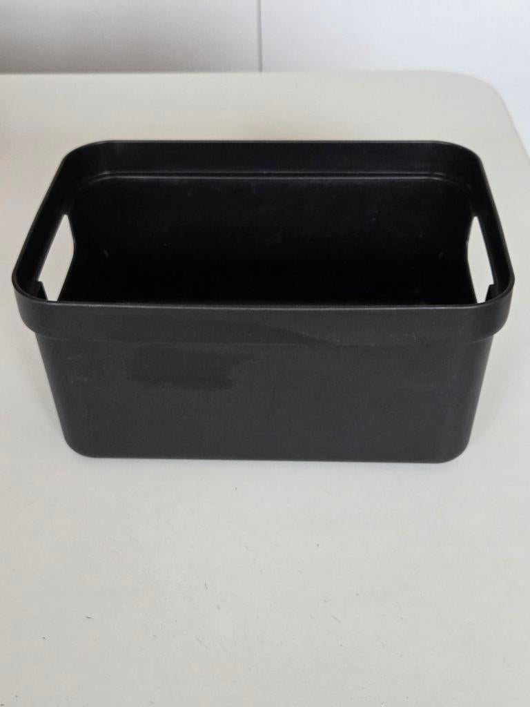 Boîte de rangement en plastique noire, Maison & Meubles, Enlèvement ou Envoi, Comme neuf, Synthétique
