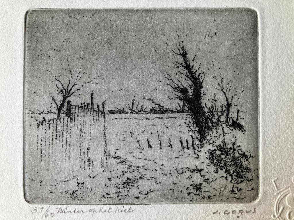 Ets Jacques Gorus (1901-1981) Winter op het Kiel, Antiek en Kunst, Ophalen