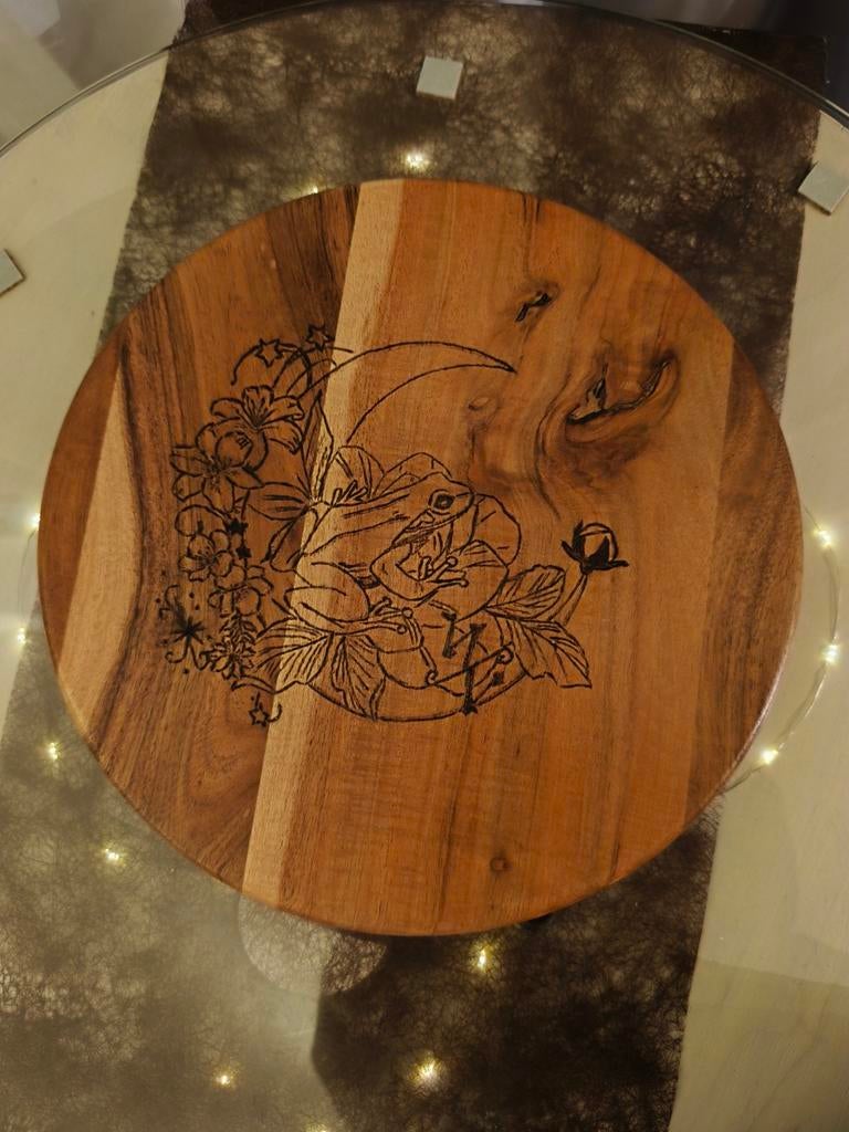 Plateau bois pyrogravés, Maison & Meubles, Accessoires pour la Maison | Cloches, Comme neuf, Enlèvement