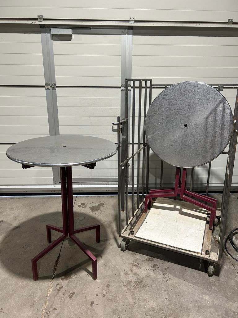 Lot de 3 manges-debout métalliques + chariot, Enlèvement, Comme neuf