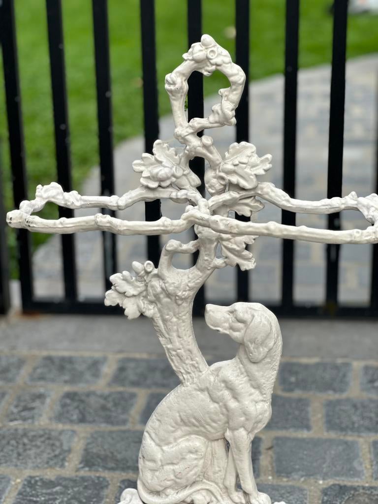 Jacht hond gietijzer paraplubak, Antiek en Kunst, Ophalen