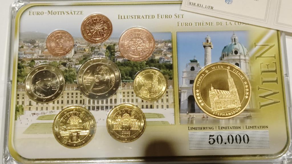 Autriche EURO Wien Euro-Motivsatze 2008 Flan Bruni UNC, Timbres & Monnaies, Monnaies | Europe | Monnaies euro, Enlèvement ou Envoi