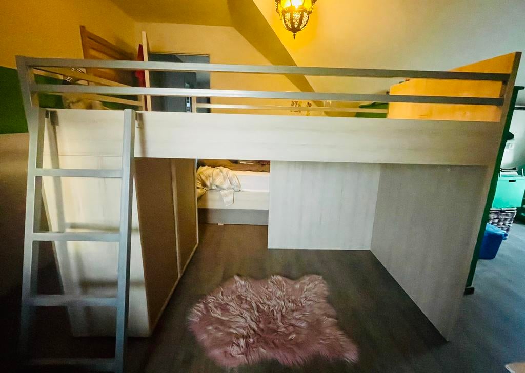 Hoogslaper met speelruimte eronder, Maison & Meubles, Chambre à coucher | Lits superposés & Lits mezzanines, Comme neuf, Enlèvement