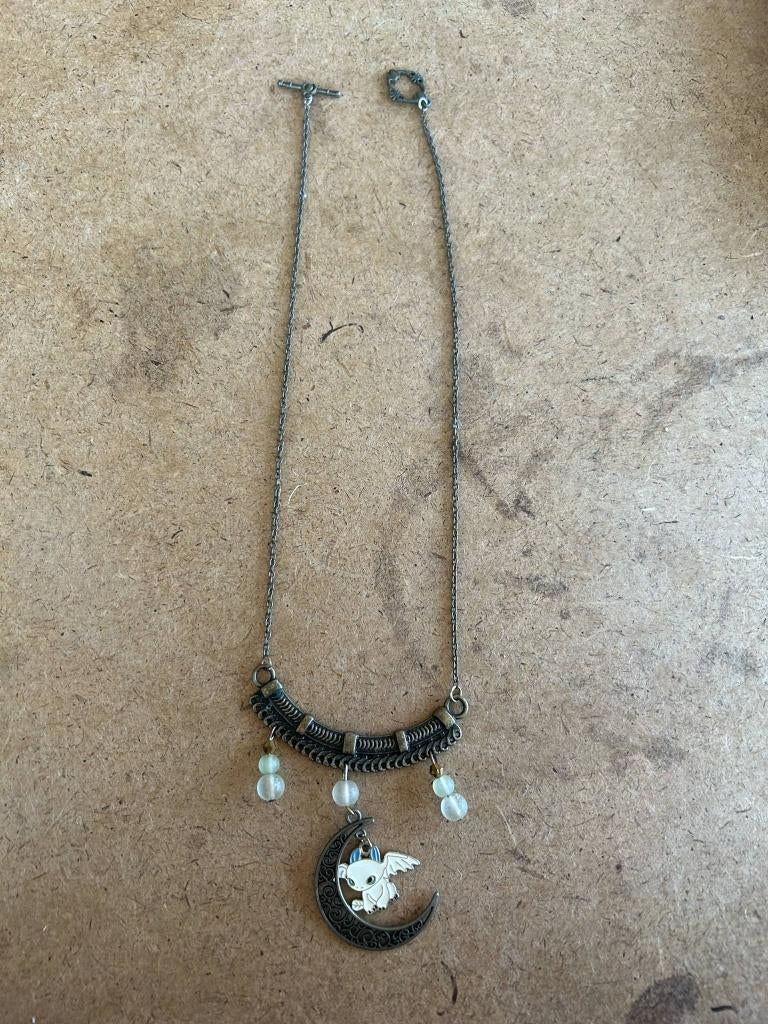 Collier avec Furie de Dragon, Handtassen en Accessoires, Kettingen, Ophalen, Zo goed als nieuw, Bruin, Overige materialen