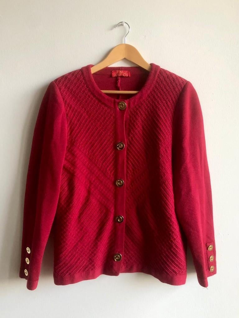 Cardigan rouge Devernois, Vêtements | Femmes, Pulls & Gilets, Comme neuf, Taille 42/44 (L), Rouge, Enlèvement ou Envoi