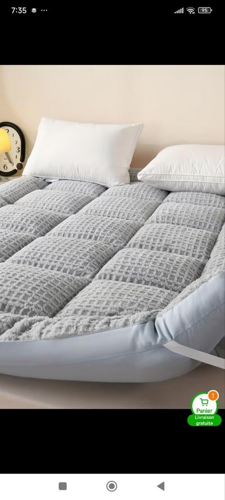 Grijze matrasbeschermer 160 cm bij 200, Huis en Inrichting, Slaapkamer | Slaapbanken, Ophalen, Grijs, 160 cm