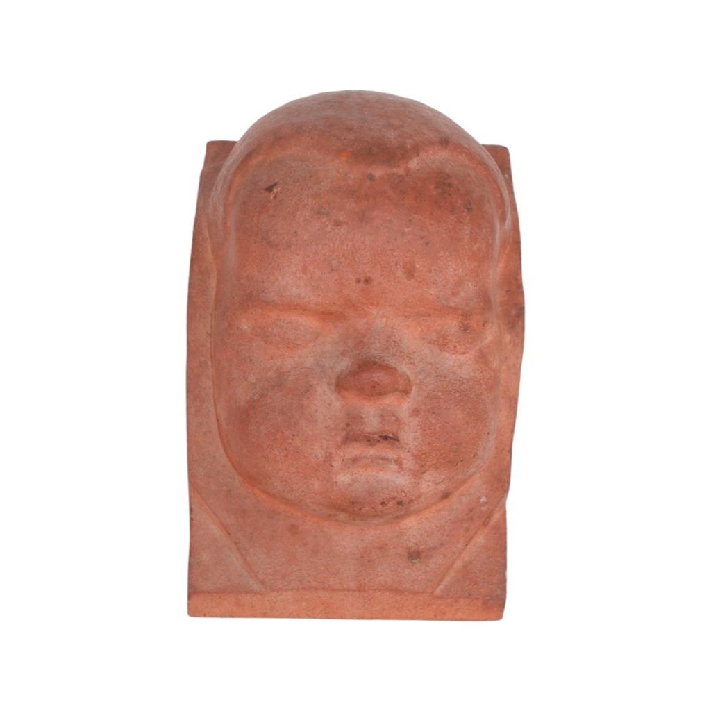 A. Verheuge – Visage d’enfant en terre cuite – Sculpture, Enlèvement ou Envoi