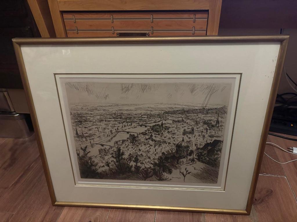 Gravure, eau-forte Jean DONNAY Liège 1939, art, peintre, Enlèvement
